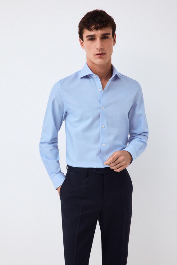 Camisa vestir estructura non iron + antimanchas
