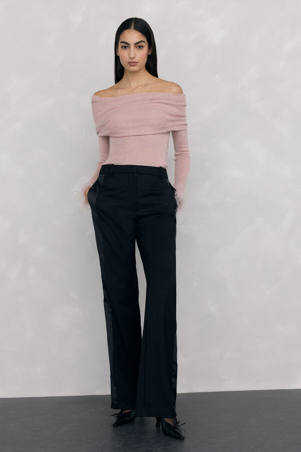 Pedro del Hierro Feather jersey cuff Pink