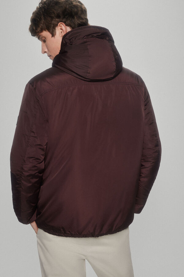 Pedro del Hierro Hooded parka with pockets Burgundy