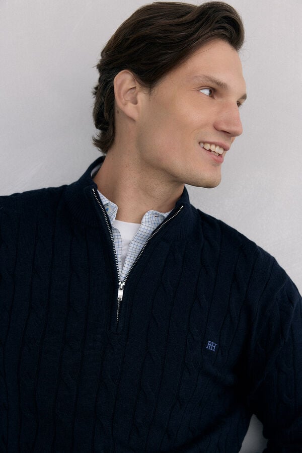 Pedro del Hierro Trucker neck jumper Blue