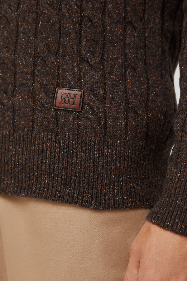 Pedro del Hierro Jersey cuello alto Marr&oacute;n