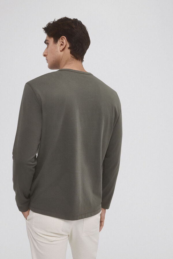 Pedro del Hierro Basic long sleeve T-shirt Green