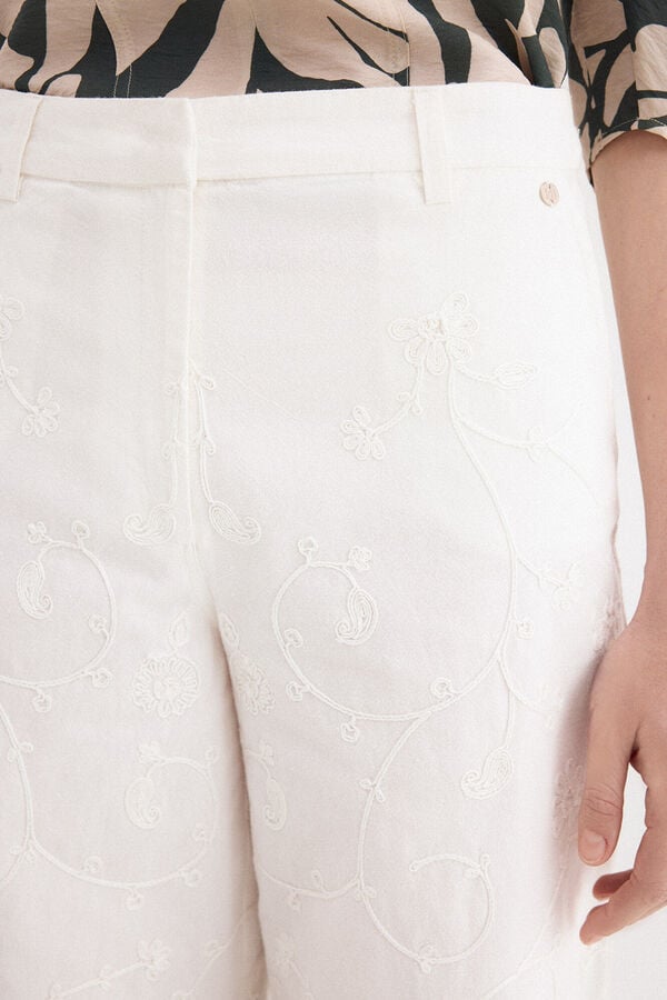 Pedro del Hierro Classic wide flare trousers White
