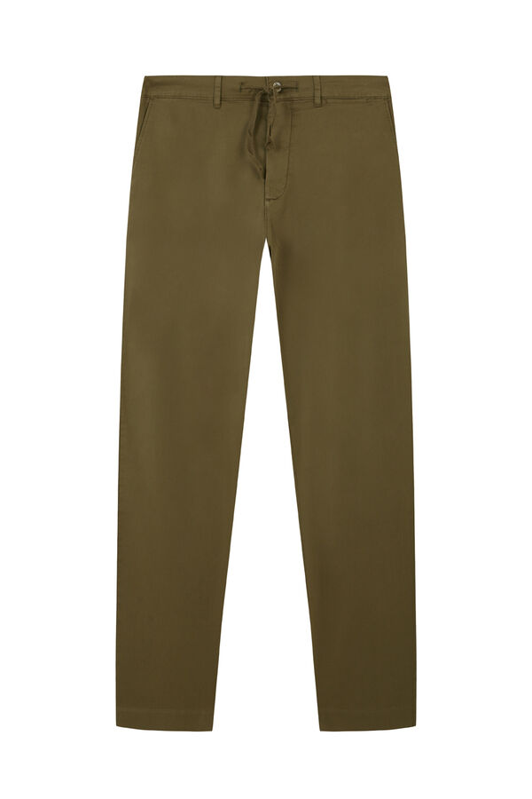 Pedro del Hierro Regular fit structured laced chinos Green
