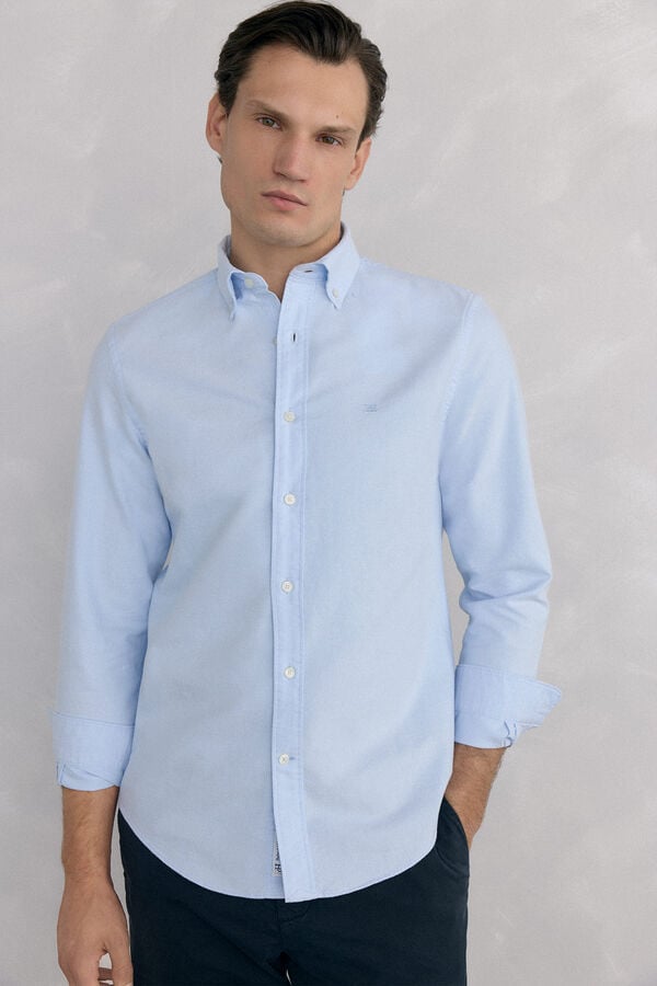 Pedro del Hierro Camisa iconic oxford liso Azul
