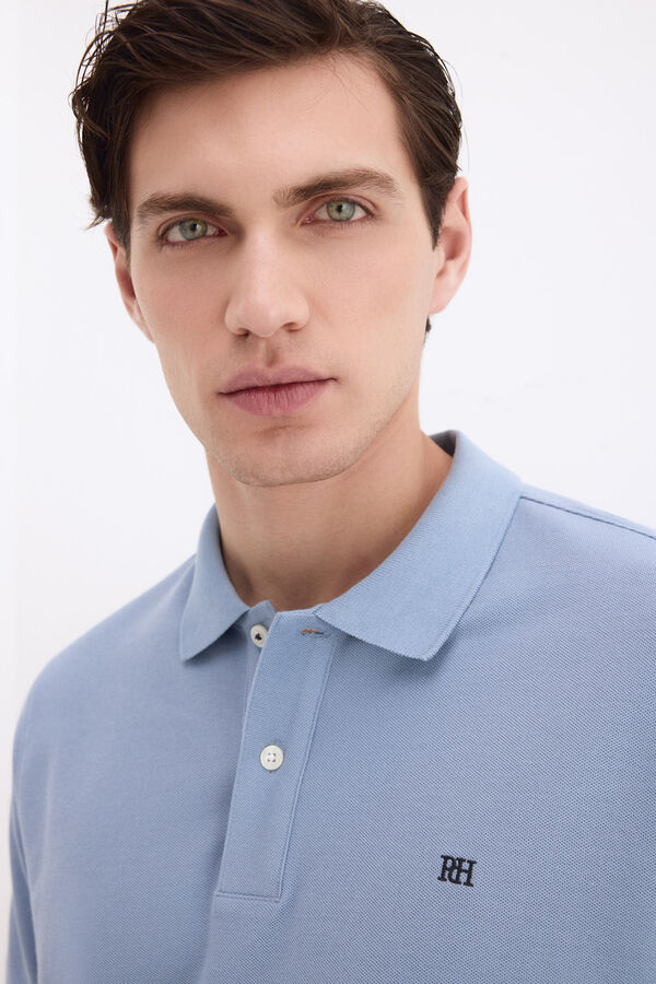 Pedro del Hierro Basic piqu&eacute; polo shirt Blue