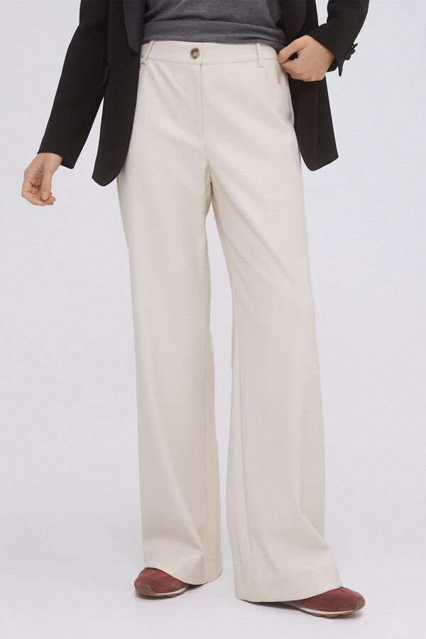 Pedro del Hierro Pantalón fake leather Beige