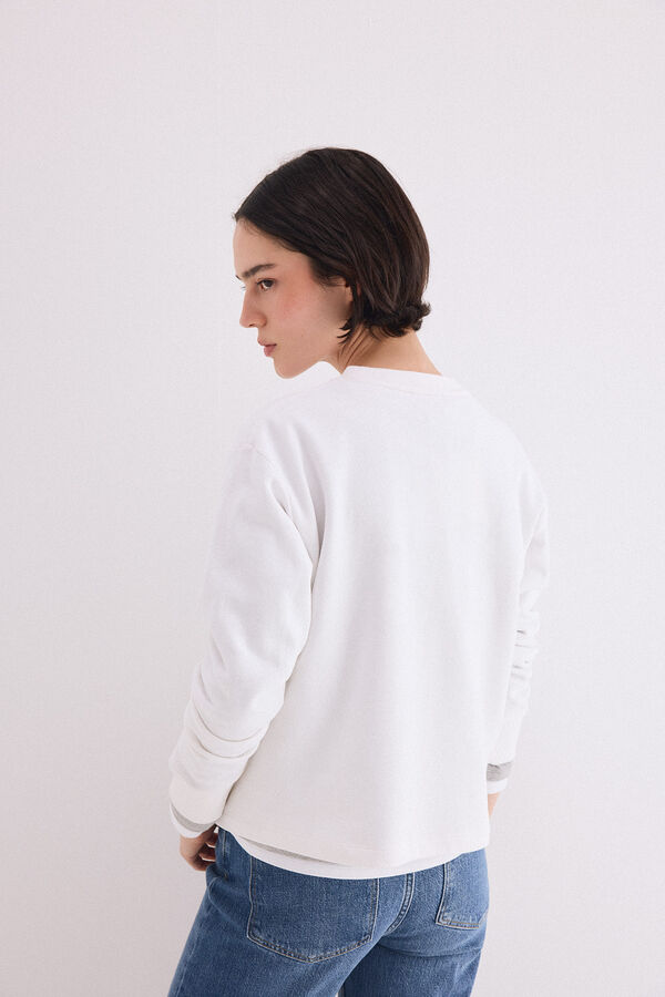 Pedro del Hierro Embroidered sweatshirt White