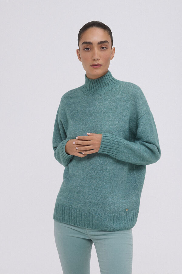 Pedro del Hierro Oversized swan jersey Turquoise