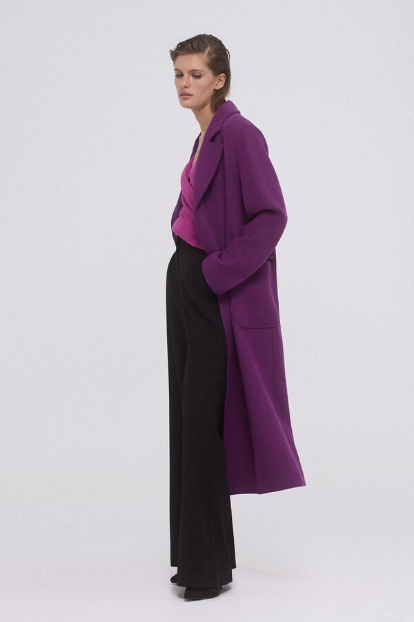 Pedro del Hierro Long cloth coat  Purple