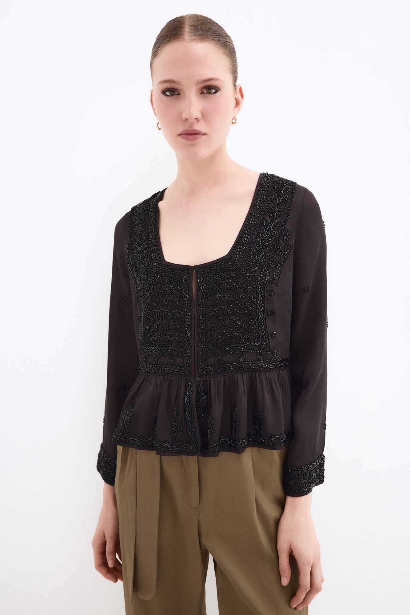 Pedro del Hierro Black gemstones jacket