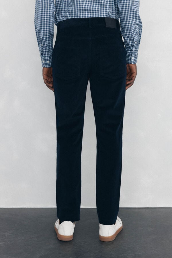 Pedro del Hierro Slim fit corduroy 5-pocket pants Blue