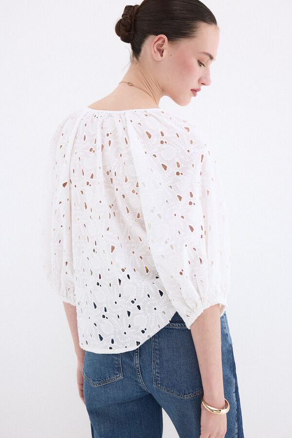 Pedro del Hierro Openwork elbow sleeve top White