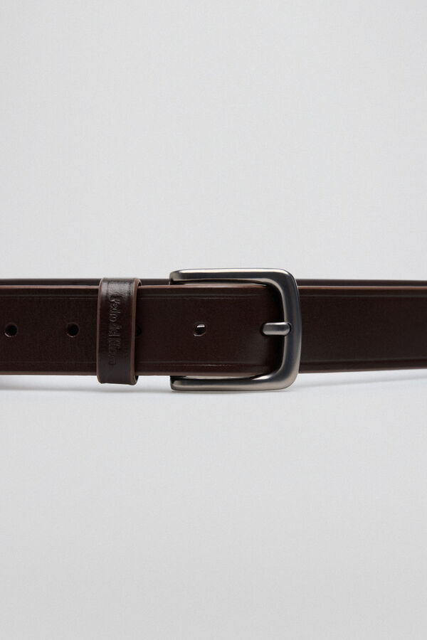 Pedro del Hierro Plain leather belt Brown