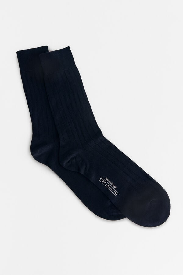 Pedro del Hierro Plain dress socks Blue