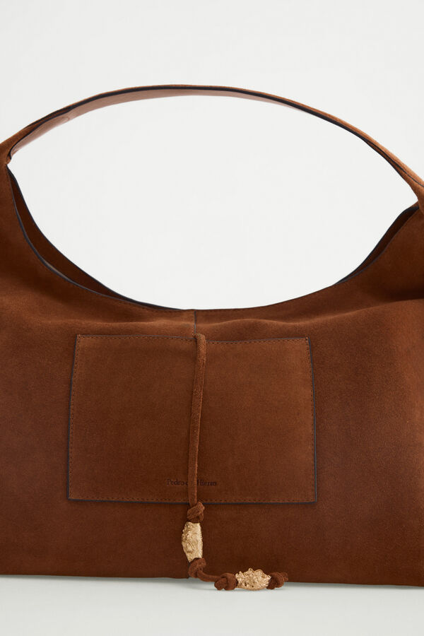 Pedro del Hierro Fringed shoulder bag Brown