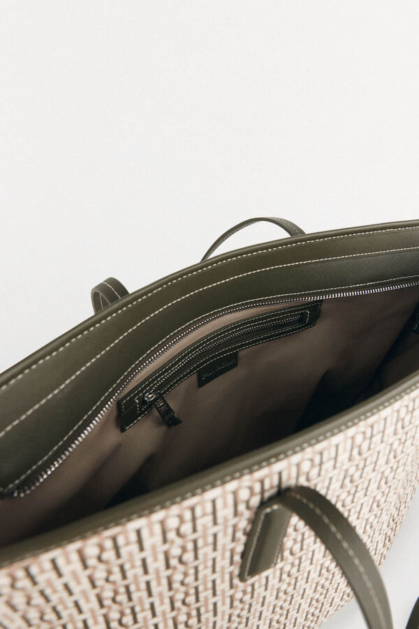 Pedro del Hierro Bolsa de compras com monograma Cizento