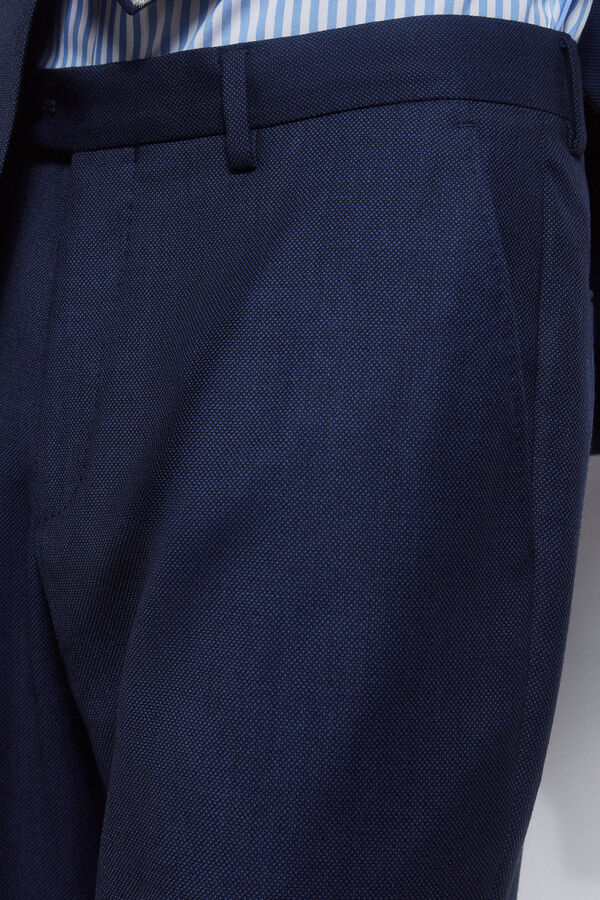 Pedro del Hierro Birdseye slim fit bi-stretch trousers Blue