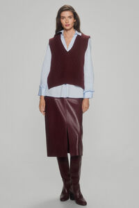Pedro del Hierro V-neck cross-knit vest with V-neck and ties Purple