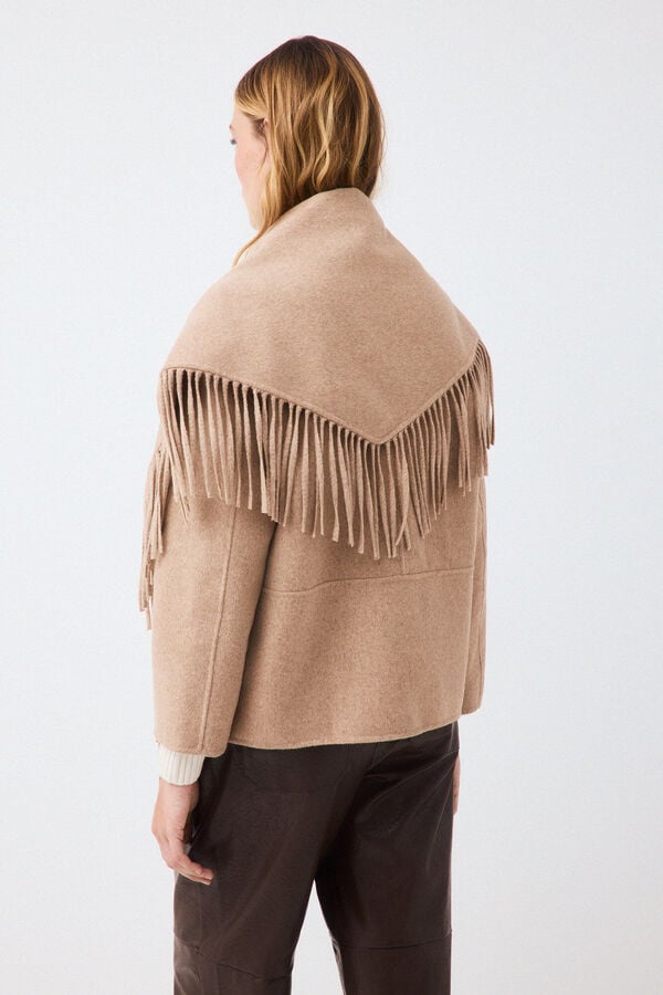 Pedro del Hierro Double-faced short coat Beige
