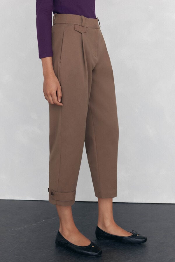 Pedro del Hierro Adjustable hem pants Brown