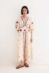 TFP by Tamara Falc&oacute; Vestido bordado Beige