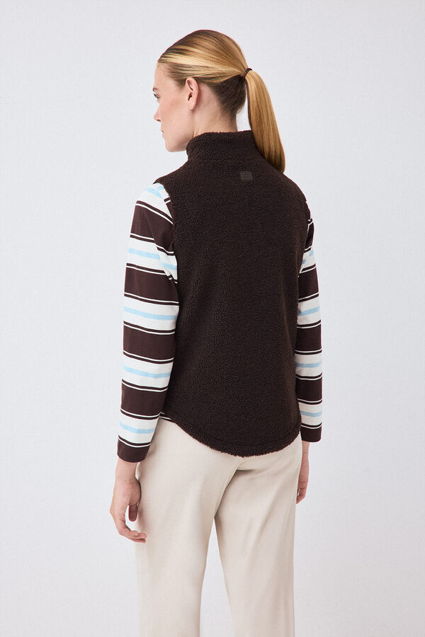 Pedro del Hierro Faux shearling gilet Brown