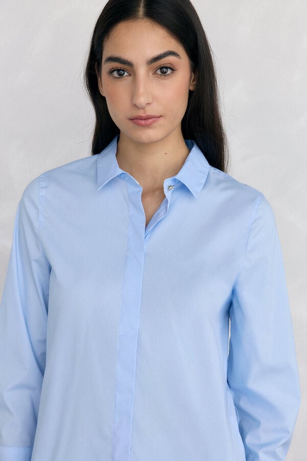 Pedro del Hierro Easy iron basic shirt Blue
