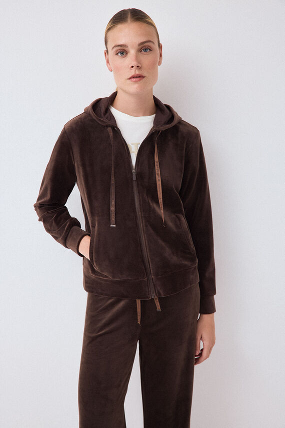 Sudadera terciopelo capucha