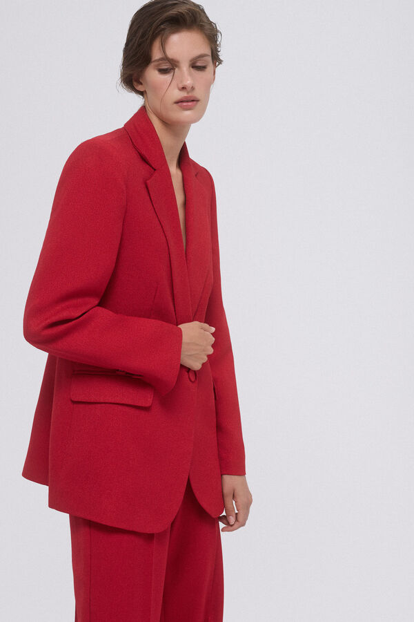 Pedro del Hierro Blazer de terno forrado de dois botões Vermelho