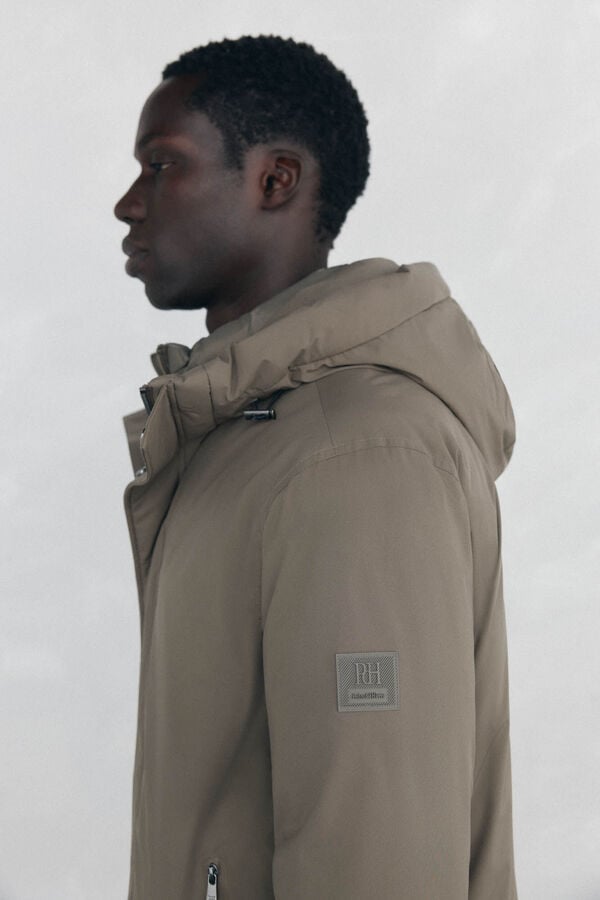 Pedro del Hierro Parka curta capuz Beige