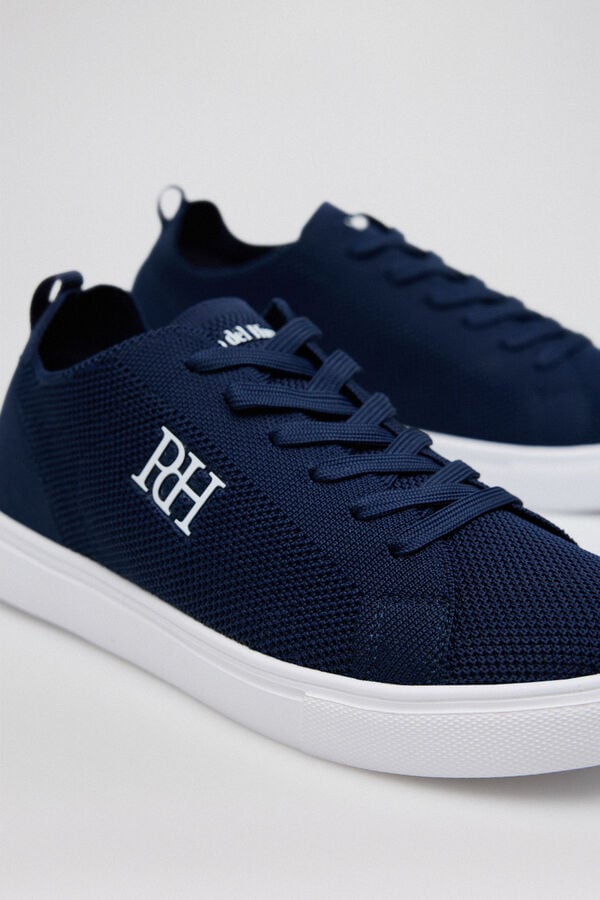 Pedro del Hierro Fabric lace-up trainer Blue