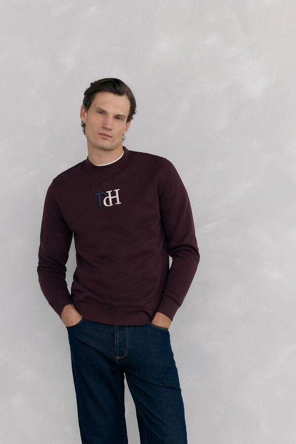 Pedro del Hierro Sweatshirt logo crew neck Burgundy