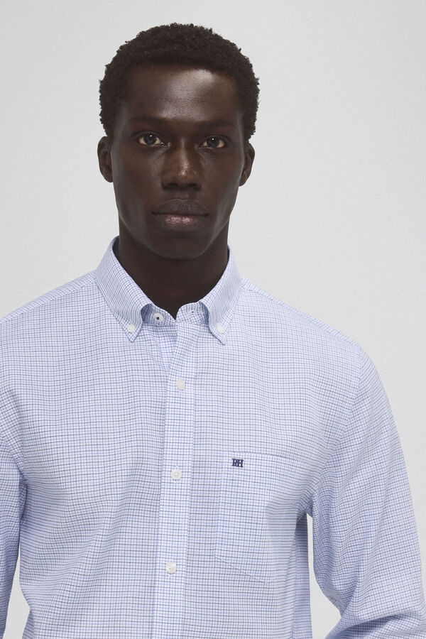 Pedro del Hierro Camisa non-iron oxford liso Azul