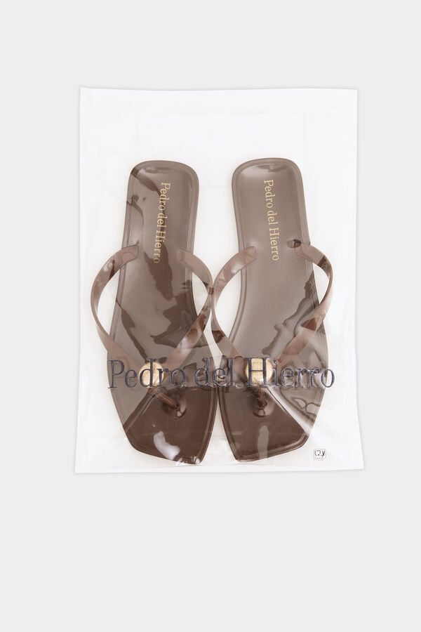 Pedro del Hierro Chinelo com logo Marrom