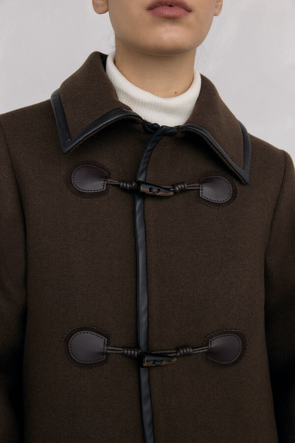 Pedro del Hierro Coat with contrasting details Brown