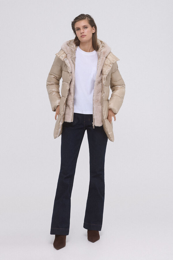 Pedro del Hierro Parka with detachable hood Beige