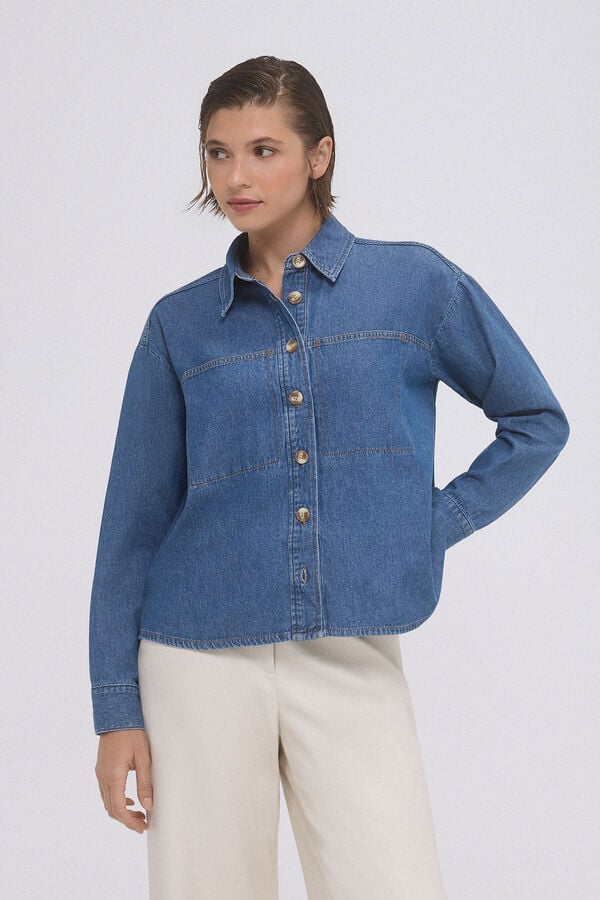 Pedro del Hierro Denim shirt Blue