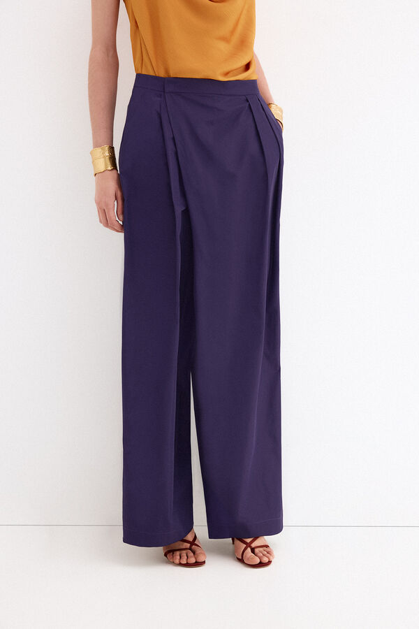 Pedro del Hierro Cal&ccedil;a em tafet&aacute; Azul