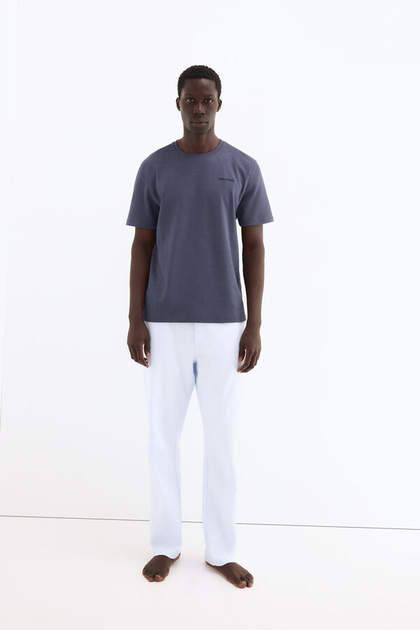 Pedro del Hierro Spanish cotton short sleeve T-shirt Blue