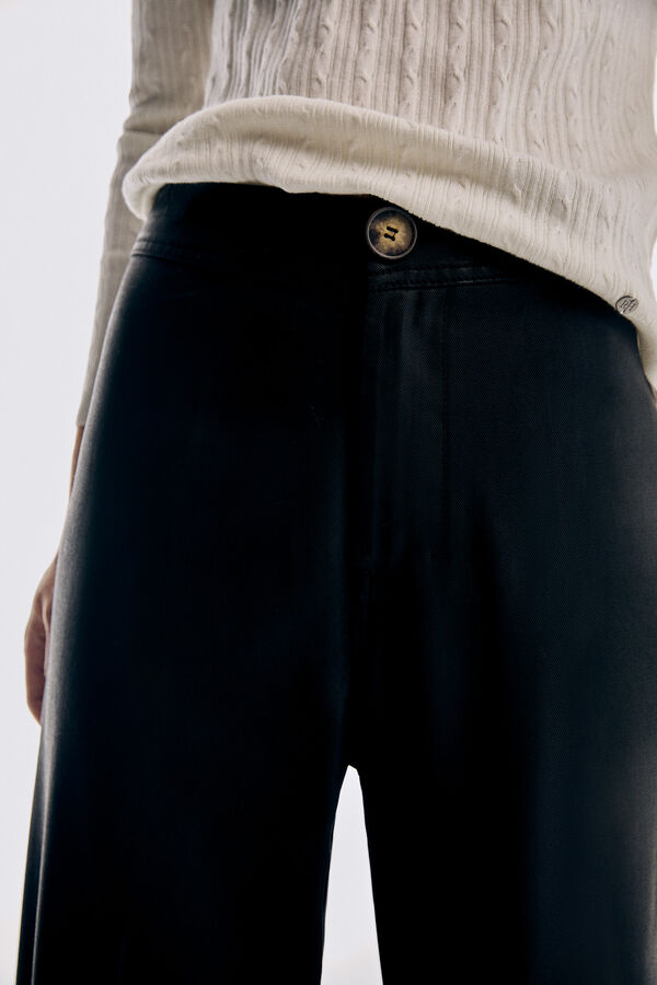 Pedro del Hierro Wide leg 100% TENCEL® Lyocell seam-free trousers Black