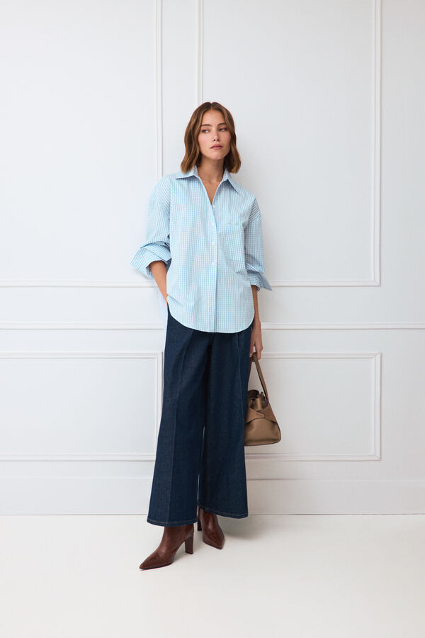 TFP by Tamara Falc&oacute; Gingham print shirt Blue