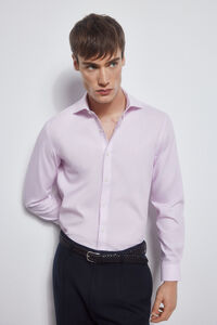 Pedro del Hierro Checked non-iron + stain-resistant dress shirt Pink