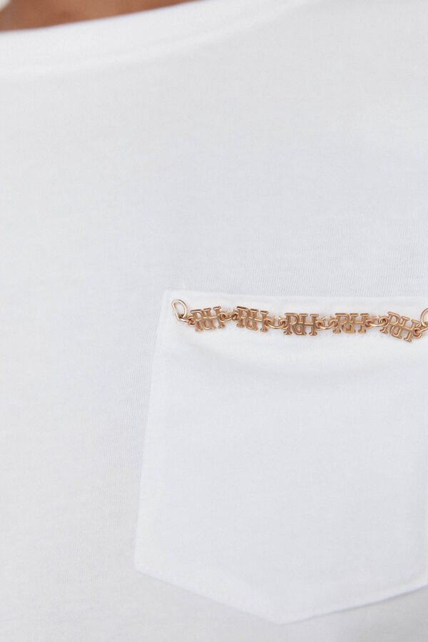 Pedro del Hierro T-shirt with chain pocket White