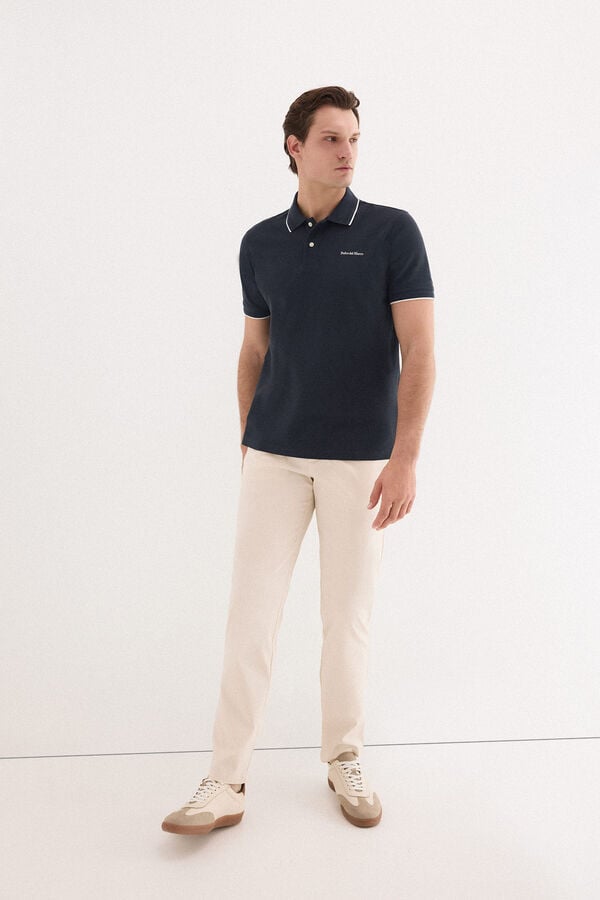 Pedro del Hierro Polo shirt with logo tips Blue