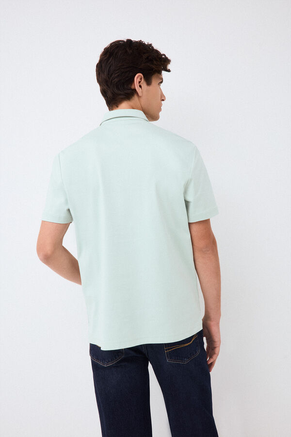 Pedro del Hierro Plain mercerized polo shirt Blue