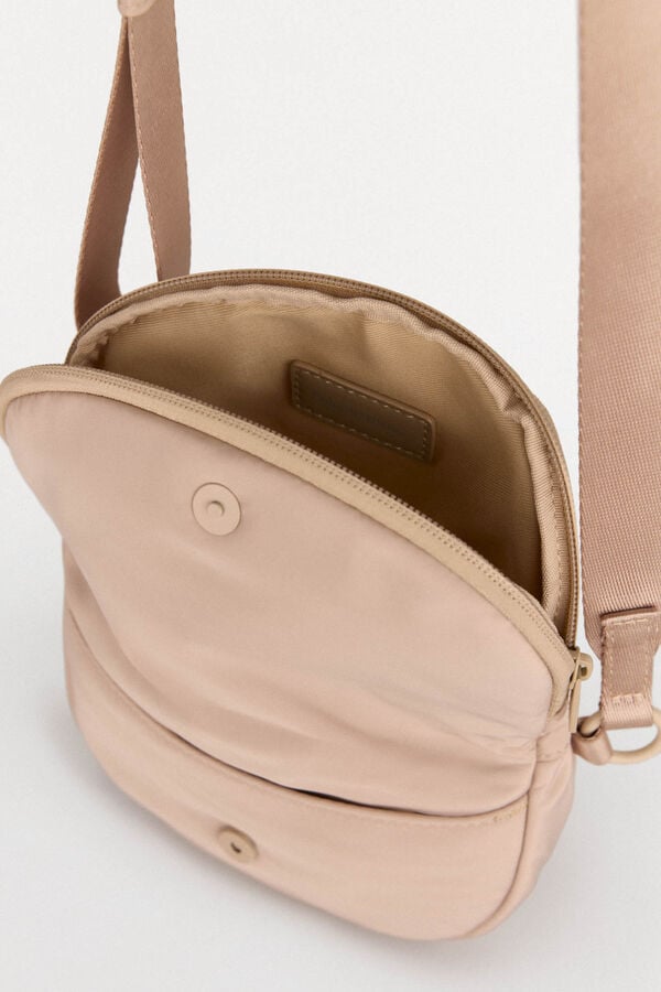 Pedro del Hierro Active wear canvas waist bag with logo Beige