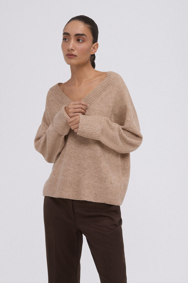 Pedro del Hierro V-neck jumper  Beige