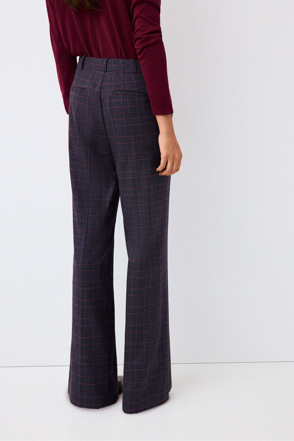 Pedro del Hierro Plaid trousers Blue