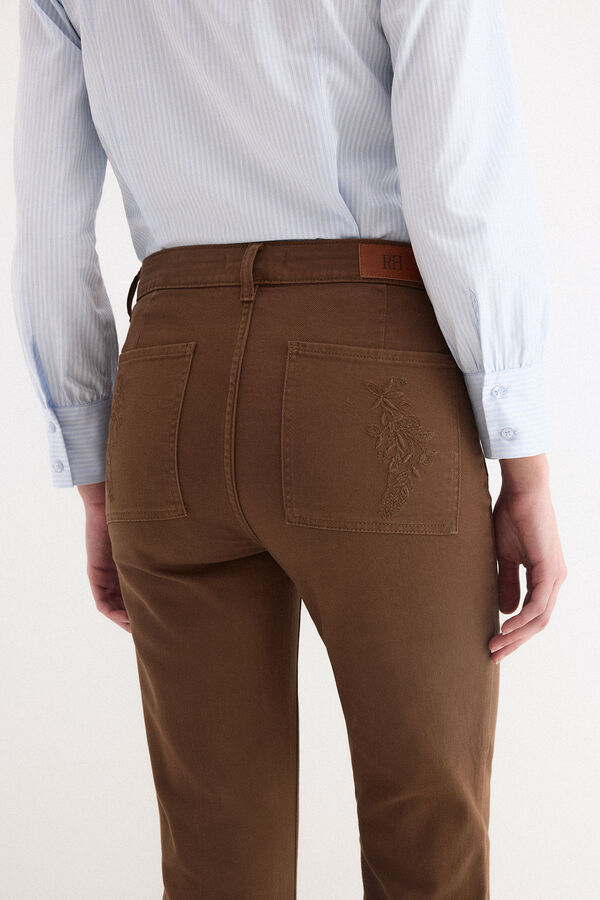 Pedro del Hierro Flare cropped jeans Brown